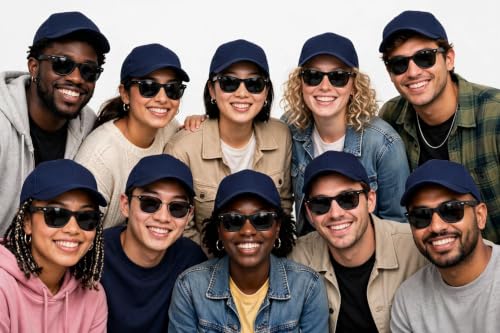 Image of Sunglass for Men Women Cap with Leather Patch, Casual Unisex Sports Hat, Adjustable Fit-Free Size-(Combo Sunglass Cap)
