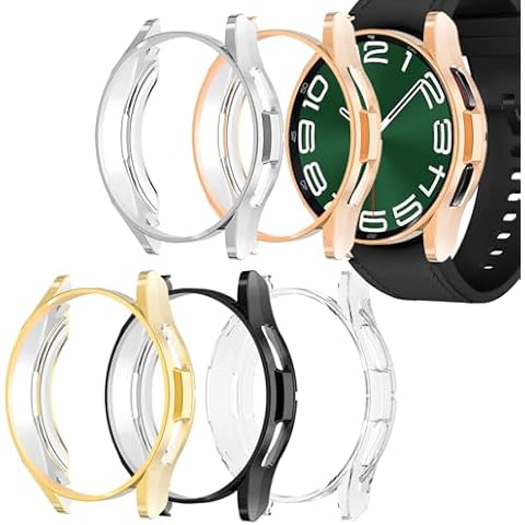 Wugongyan Case Compatible with Samsung Galaxy Watch 6 Classic 43mm 47mm Soft TPU Slim Cover Protective Bumper for Galaxy Watch 6 Classic 47mm Smartwatch Accessories(5 Colors, 47mm) Cover