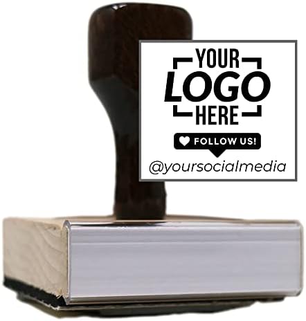Custom Logo Stamp - Wood Handle Logo Stamp - Personalized Rubber Hand Stamp - Wooden Hand Stamp with Custom Logo - Multiple Size Options Available - Upload Your Own Logo