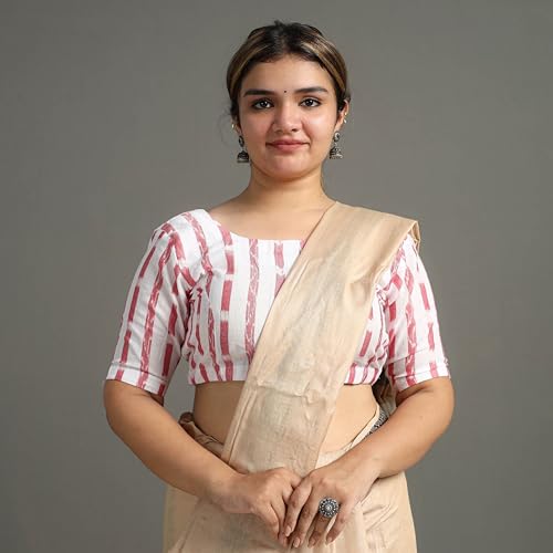 Image of Premium Ethnic Sambalpuri Ikat Unstitched Cotton Blouse Fabric