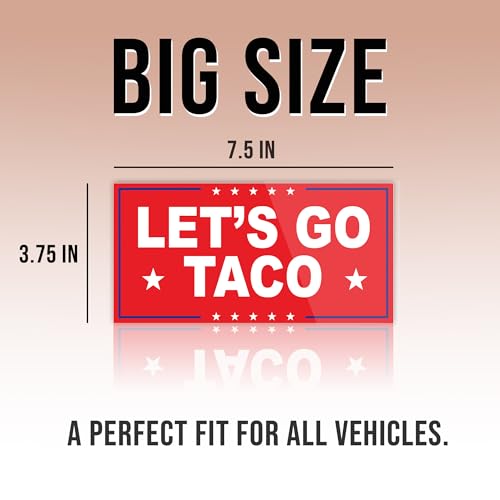 Image of Subtle Let's Go Taco Bumper Sticker Anti Funny Leftist Feminist Social Justice Human Rights Red Vinyl Decal for Car Truck, Waterproof UV-Resistant 7.5x3.75in