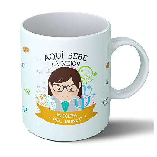Planetacase - Taza Psicóloga - Regalo Original - Cerámica 330 mL - Taza Desayuno Apta para Microondas y Lavavajillas - psicólogos - Resistente a Lavados