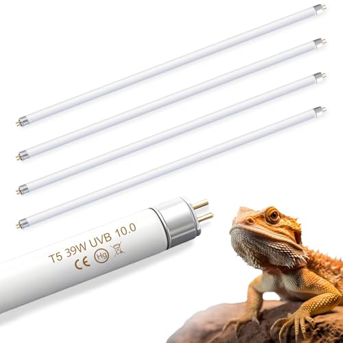 4 Pack T5 UVB Reptile Light Bulb, 34 Inch 39W 10.0, UVA UVB Fluorescent Tube T5 Reptile Light for Bearded Dragon - image 8
