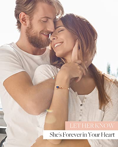 Etevon Infinity Birthstone Bracelet For Women Girls 925 Sterling Silver Love Heart Rose Gold Plated Dainty Charm Link Bracelets Christmas Anniversary Birthday Jewelry Gifts For Her Girlfriend Sister Wife Mom Royal Blue Saphhire #TOP1