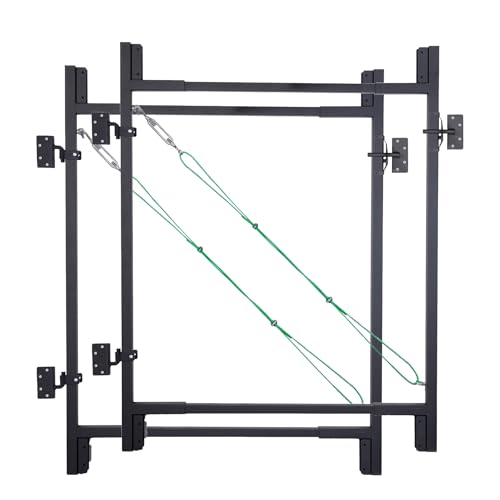 Heavy-Duty Adjustable Fence Gate Kit - 36' to 72' Wide DIY Gate Kit for Wooden Fence Using 1x4 & 2x4 Lumber, Complete Gate Kit for Building Sturdy 4 to 5 Foot Backyard Wood Gates /2 PCS