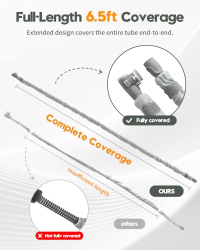Image of 6.5 Ft CPAP Hose Cover for ResMed AirSense 11 & 10 ClimateLineAir Heated Tubing, Reduces Condensation & Noise CPAP Tube Cover, Insulated CPAP Hose Sleeve, Cat Proof CPAP Hose Protector