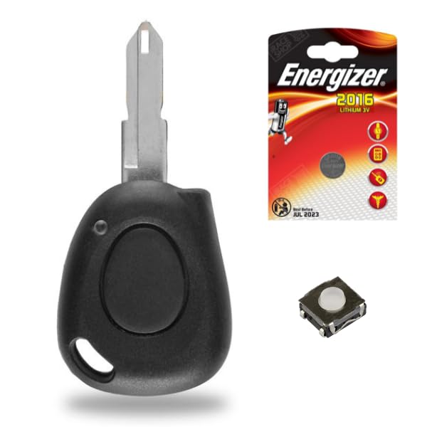 Kit Réparation Télécommande Renault - Coque 3 Boutons + Switch + Pile CR2016 - Pour Scénic, Mégane, Clio, Twingo...