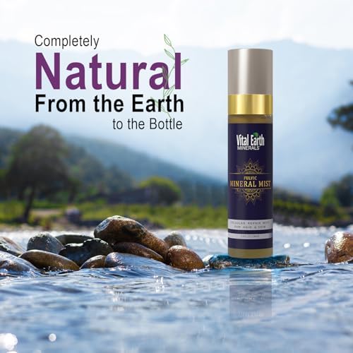 Vital Earth Minerals Vital Earth Fulvic Mineral Facial Mist, Travel-Friendly 2-Pack – Anti-Aging Face & Hair Spray for Cellular Renewal & Hydration, 3.4 Oz Ea