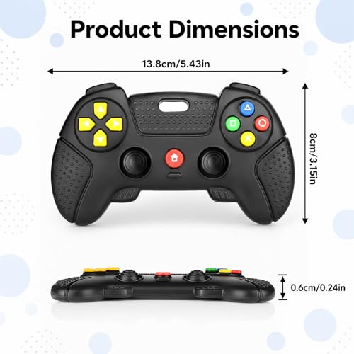Image of Baby Silicone Remote Game Controller Teether, 2pack Teething Toy for Baby 3 6 12 18 Months, Baby's Chew Toys, Food Grade Silicone Teething Toys for Infants, BPA Free, for Babies Gum Relief