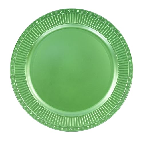 100 Platos Charger Verdes 13 pulg Diseño Vintage miniatura 1