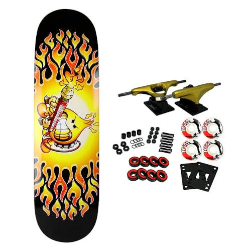 World Industries Skateboard Complete Flamethrower 8.5"", Orange