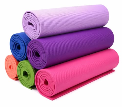 Image of Extra Thick Yoga Mat for Men & Women | Non-Slip Exercise Mat for Yoga, Pilates, Meditation & Home Workout | Lightweight Fitness Mat with Carry Strap