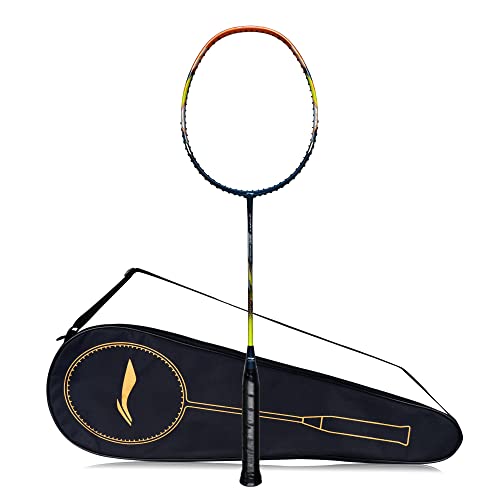 Image of Li-Ning G - Force Superlite Carbon Fibre Badminton Racket with Full Racket Cover | Head-Heavy, Lightweight Power Racket for Attack-Focused Players | 78 Grams | Maximum String Tension - 30lbs