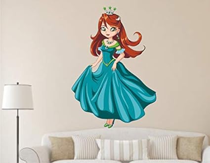 Heaven Decors Pvc Vinyl Girls Princess Wall Sticker 14.96 X 0.39 X 21.65 Inches, Multicolour