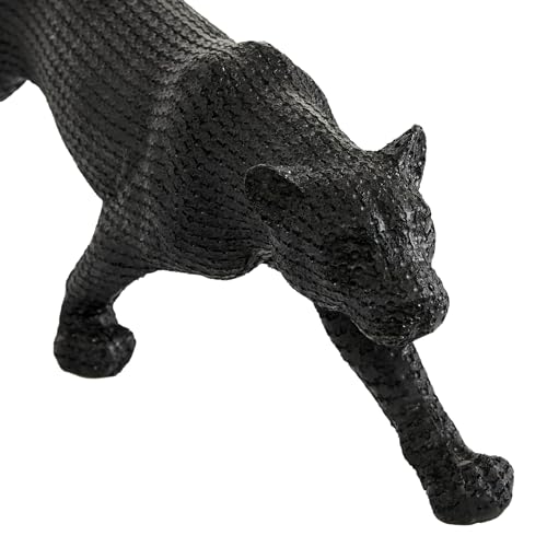 Escultura decorativa de leopardo en polystone, juego de 2 piezas miniatura 2