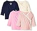 Moon and Back by Hanna Andersson 4 Pack Long Sleeve Side Snap Shirt Juego de Camisetas, multirosado, 0 Meses