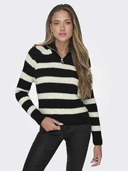 ONLY Onlleise Freya Ls Zip High Neck Knt Noos dames Trui