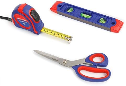 Frebento WORKPRO 54-Piece Home Repair Hand Tool Set, Including Hammer Pliers Magnetic Screwdrivers Wrenches Hex Keys Sockets Set 3AAA COB Work Light with Portable Bag for DIY and Home Maintenance