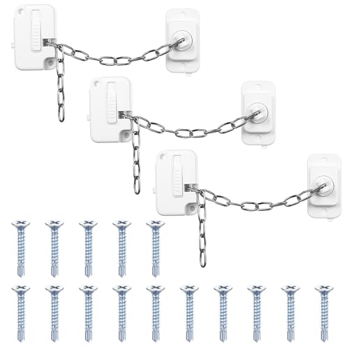 3pcs Cerraduras para Ventanas de PVC, Limitadores seguridad puertas niños, cierre seguridad ventanas niños adhesivos ajustables para ventana corredizas refrigeradores armarios cajones + tornillos