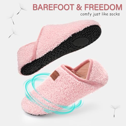 Image of ATHMILE House Slippers for Women Men Indoor Barefoot House Shoes Soft Socks | Furry Slip on Cozy Comfy Flexible Machine Washable Home Bedroom Travel Hospital Yoga Gifts for Mom Grandma