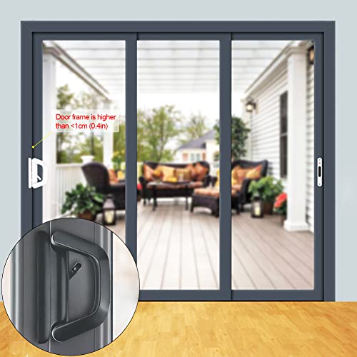 Allywasai Sliding Patio Door Handle Set With Mortise Lock, Suitable For Sliding Glass Patio Door Thickness From 0.75In To 1.4In, 4-15/16" Screw Holes, Lock Outside, Reversible Design, Keyed, White #TOP3