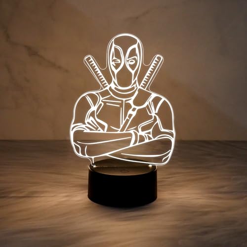 Gift Me Bazar 3D Illusion Marvel Hero Deadpool852 Acrylic Desk Ta...