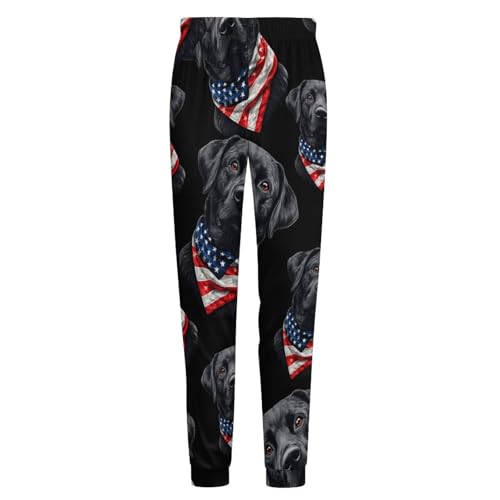Labrador Retriever Dog U.S.A Flag Men's Pajama Pants Lounge Pant Sleepwear PJ Bottoms4