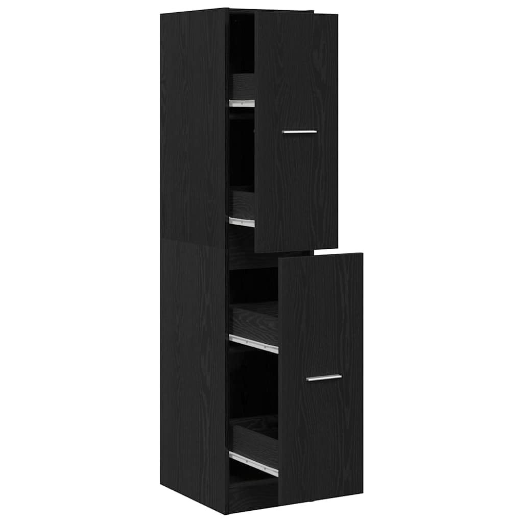 vidaXL Apothecary Cabinet Black Oak 30x41x144,5 cm Engineered Wood