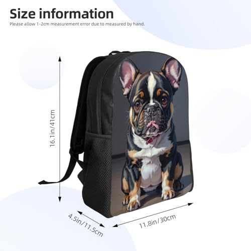 Durable Unisex 16 Backpack Dog Portrait Bulldog Water Resistant for Work Travel & Outdoor Adventures 16 Inch Devices3