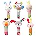 FLORMOON Sonagli Morbidi da Polso per Bambini 1pcs Infantile Developmental Impugnatura Giocattoli per Bambini Simpatico Animale di pezza con Suono per Regalo Neonato (Modello Casuale)
