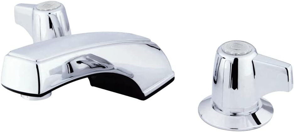 Kingston Brass KB920LP Americana 8-Inch Widespread Lavatory Faucet Twin Brass Canopy Handles Less Pop-Up, Polished Chrome