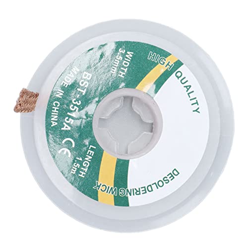 Solder Suction Braid, 1.5 Meter Long High Efficiency Desoldering Wick Alloy Copper for Precision Electronic Components (3.5mm (3515A))