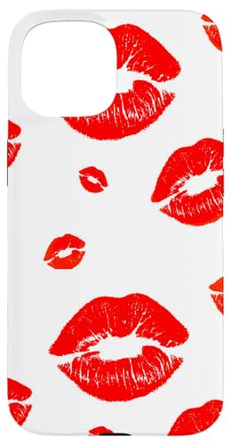 Cute Red Kissy Lips Case for iPhone 15