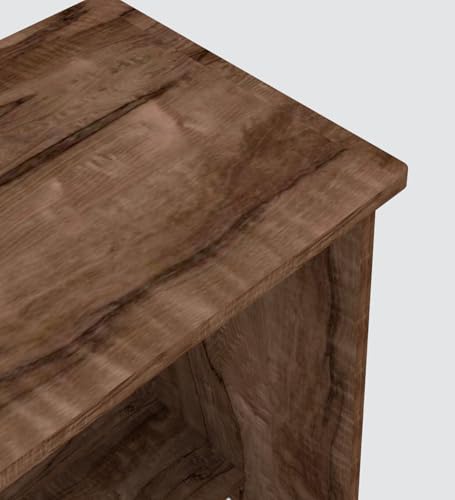 Image of SPECIALITY PANELS Modern Study Desk, Walnut Brown, Engineered Wood, 80x40x74 cm, Compact Design with Storage Shelf, Rectangular