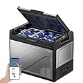 BougeRV Rocky 12 Volt Portable Refrigerator, 69 Quart Dual Zone Car Fridge Freezer with Metal Casing & APP Control, Compressor Cooler 12/24V DC, 110~240V AC for Overlanding, Camping, Travel,RV,Truck