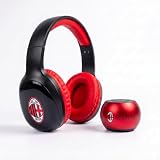 TECHMADE Ac Milan- Cuffie Senza Filo Cuffie Wireless Over-Ear, Cuffie Bluetooth Regolabili, Cuffie con Microfono Incorporato, HiFi Stereo, Micro SD Slot, per iPhone/Android/Viaggio/PC (CON SPEAKER)