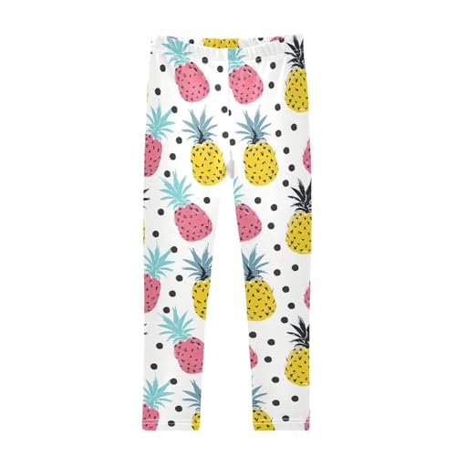 Girls' Leggings Yellow Pink Pineapple Kids Yoga Tights Pants 1 Pack 20858174