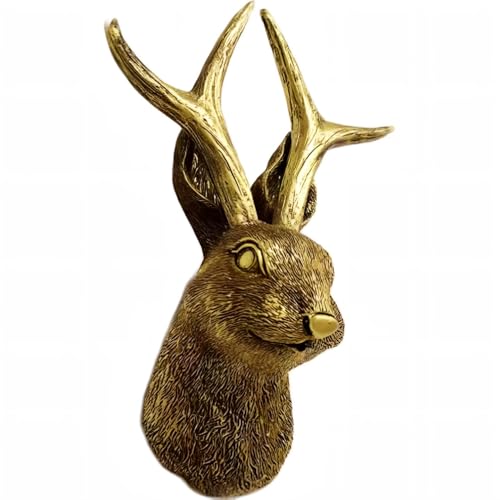 Numfog Jackalope Wall Mount Gold Animal Heads for WallAimalHead Wall Decor Wall Sculptures Deer Antler Decor Resin Vintage Hanging Ornaments Whimsical DecorFridge Magnets