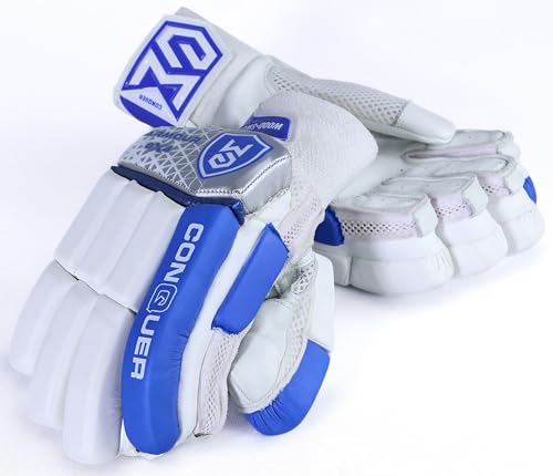 Image of Armour-GX4 (4.0) | Cricket Batting Gloves | Multi Color (Silver-White-Blue, Medium, Right)