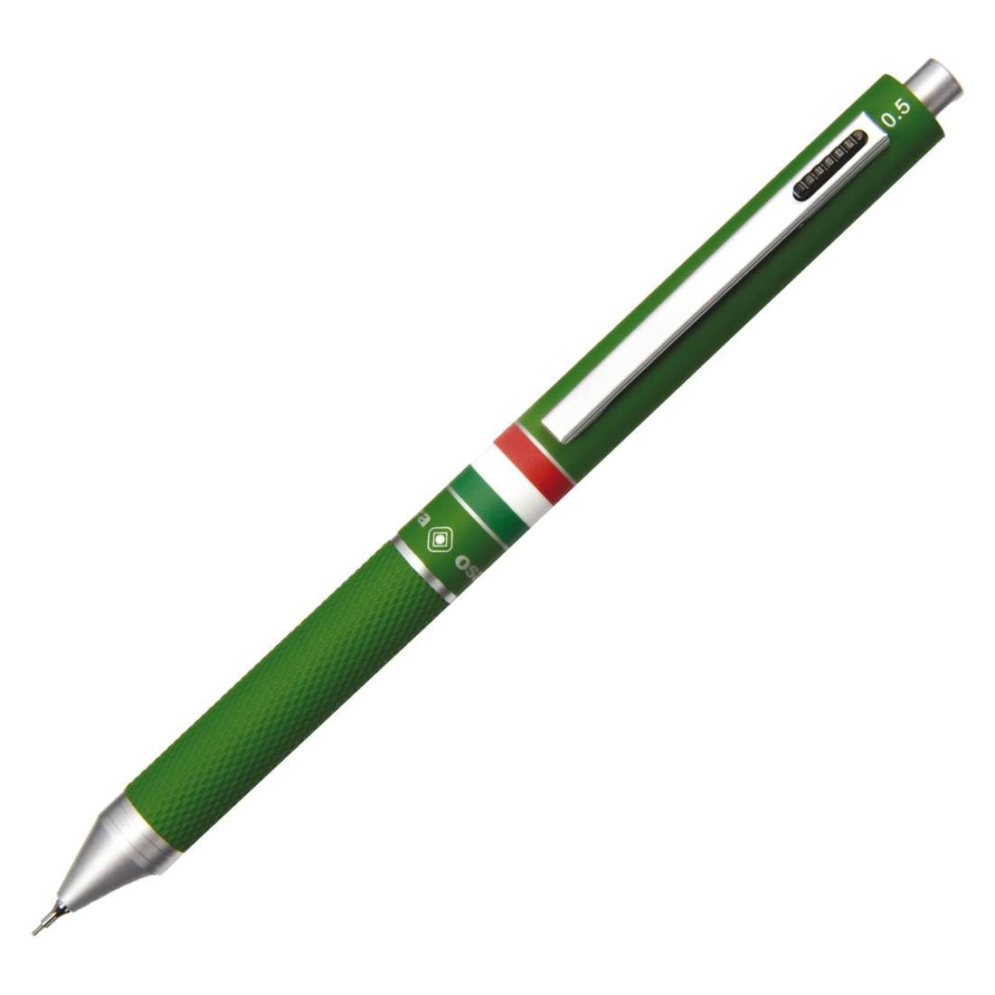 QUADRA Pen Design 4 Functions Rubber Metal Barrel Green