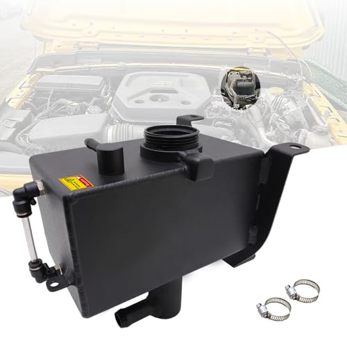 Image of Aluminum Coolant Reservoir Tank with Bracket & Sight Glass For Jeep Wrangler JL JLU 2018+ 2.0L 3.6L & Gladiator JT 2020+ | Aluminum Expansion Tank | Wrangler JL Coolant Reservoir Jeep JL