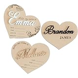 Heart Baby Announcement Sign, Personalized Name & Birth Stats, Wooden Hospital Newborn Plaque, Nursery Decor