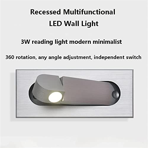 Luces cabecera interior y apliques empotrados LED para sala de estar con interruptor 4