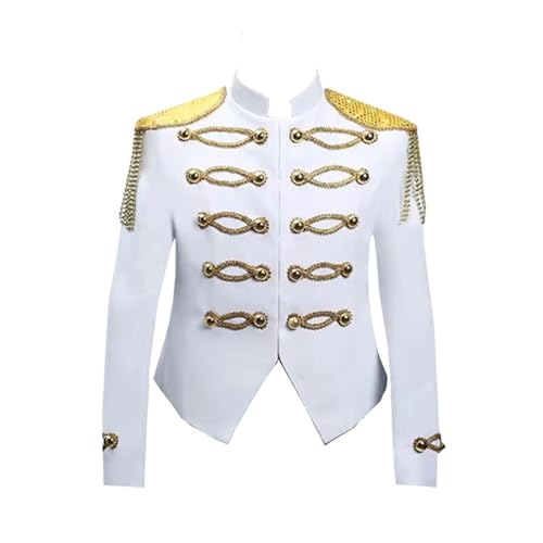 Blazer gothique steampunk homme blanc pour briller en festival de musique
