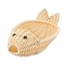 ibasenice Hamper plastic baskets weave basket rattan basket simulated rattan bakset fishg shaped basket fruit basket bread container Storage Woven Basket wicker basket animal Bamboo