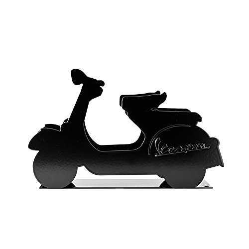 Preisvergleich Produktbild Vespa Briefhalter, Zeitschriftenhalter in schwarz aus Metall mit original Vespa Logo