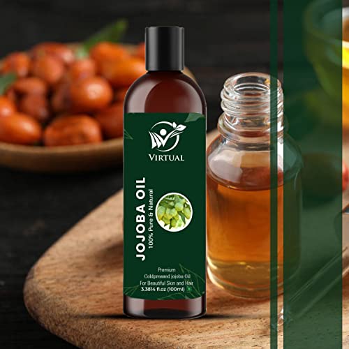Image of VIRTUAL Pure Essential Oil For Stronger Hair, Body Skin Care, Moisturizing Dry Skin, Eyelash & Nails Cold Pressed Oil With No Mineral & Silicones