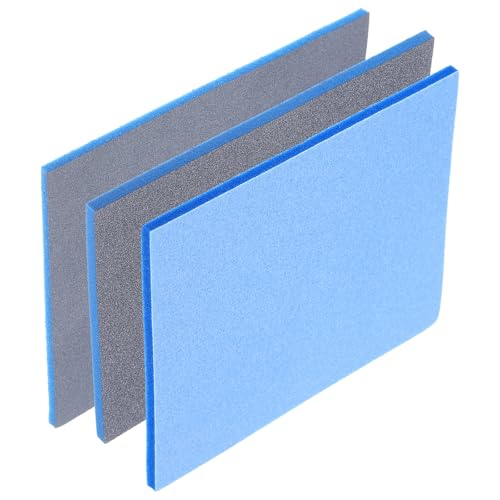 sourcing map 3pcs Sanding Sponge Block Set, 500-600/800-1000/1800-2000 Grit Sanding Sponge Pad Soft Foam Wet Dry Hand Sander Block Sandpaper for Model Metal Wood Furniture Polishing