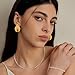 Statement Gold Knot Stud Earrings for Women Chunky Trendy Twisted Geometric Earings Fashion Jewelry Gift (tube)