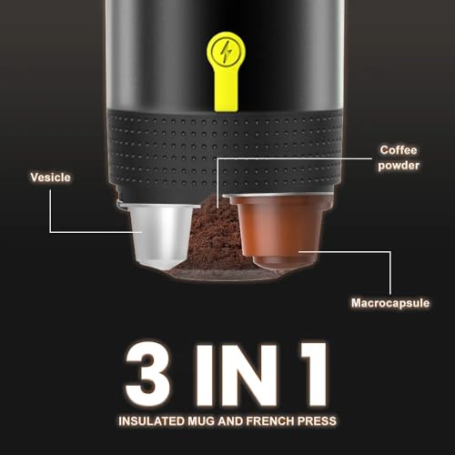 Tragbare 3-in-1-Kapselmaschine, kompatibel mit Nespresso Dolce Gusto und gemahlenem Kaffee, tragbare Mini-Kaffeemaschine, mehrere Kapseln, tragbar, klein, universell – Bild 3